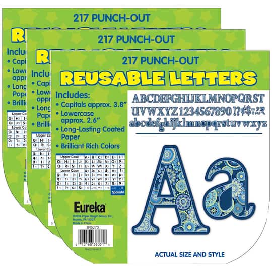 Eureka® Blue Harmony Circle Letters Deco Letters, 217 Per Pack, 3 Packs of 651